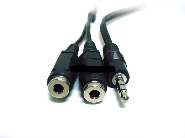6ft 3.5mm Stereo Plug/two 3.5mm Stereo Jack cable